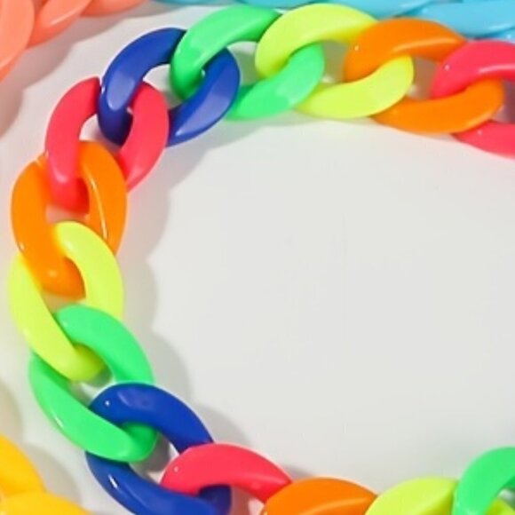 Elegant Chunky Women's Macaron Colorful Acrylic Necklace - Picture 5 of 9